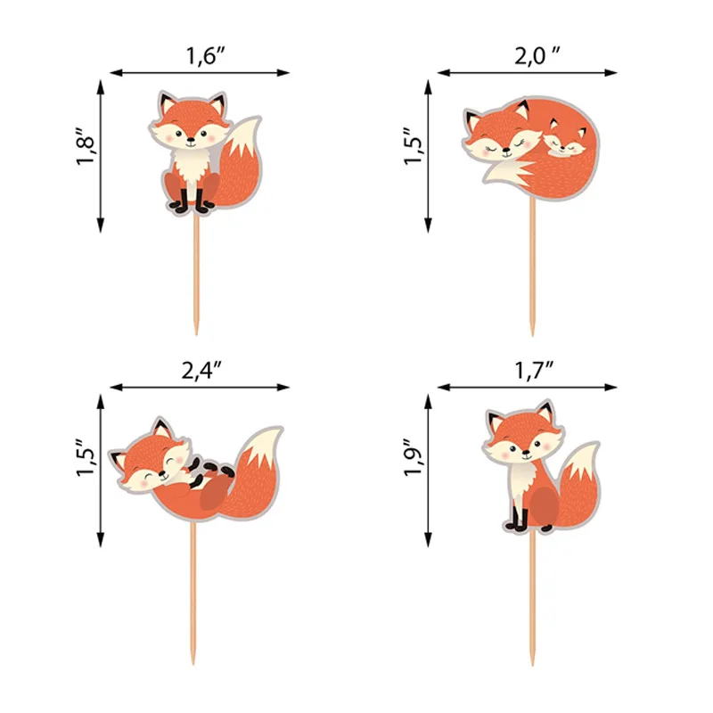 Wald Geburtstag Dekorationen Schaukel Fuchs Thema Party Supplies Igel Eichhörnchen Affe Kuchen Topper Tiere Cupcake Topper Dekor – Detail 2