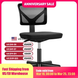 JHK Mesh with Lumbar Support Armless Office Chair Low Back with Wheels Adjustable Height 360° Rolling Swivel Computer Chair