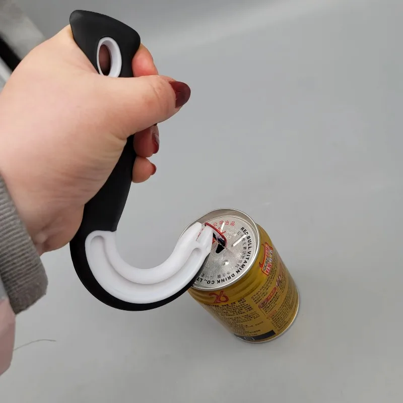 

Opening Tools Ring Pull Can Opener Multifunctional Portable J-Shaped Easy Grip Tin Openers Kitchen Non-Slip Jar Opener Lid
