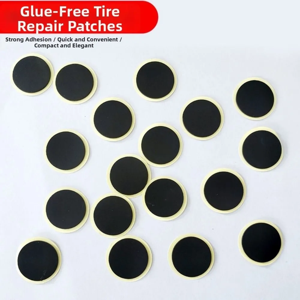 1pc/1sheet Multistyles Bike Tire Patch Repair Tool BlackWhite PE Quick Drying Fast Tyre Tube Tyre Protection No-glue Adhesive