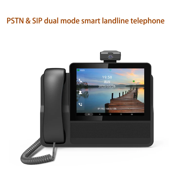 smart  landline high definition big touch  screen business enterprise office PSTN IP dual mode telephone recording