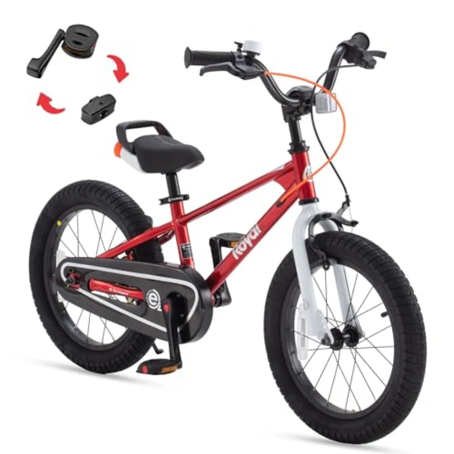 

12-20-дюймовый велосипед EZ Balance to Pedal с двойным ручным тормозом для малышей, мальчиков и девочек от 3 до 10 лет, красный/синий, легкая алюминиевая рама