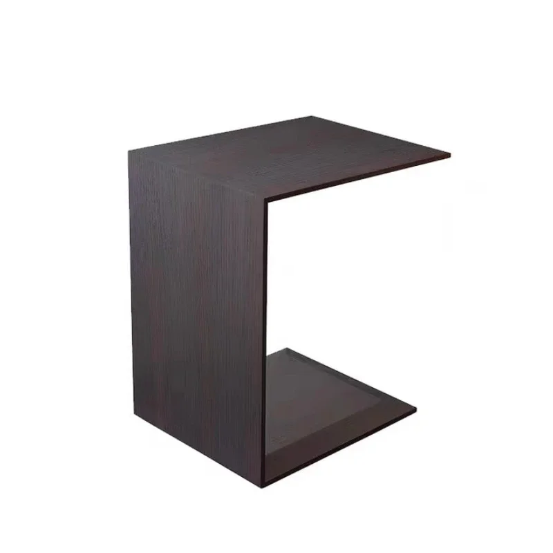 

Italian smoky color solid wood small edge square corner table design sense high art sense light luxury small coffee table coffee
