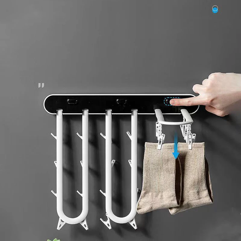 Folding Clothes Rack Multi-Function Household Socks Drying Rack Disassembled Multi-Clip Fast Air Wall-Mounted Drying Artifact