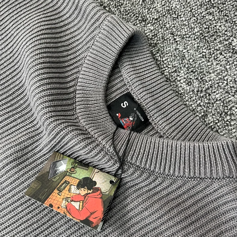 شارع العليا الاتجاه Derschutze سترة الخريف الشتاء عادية فضفاض الظهر الجاكار التطريز Derschutze محبوك البلوز