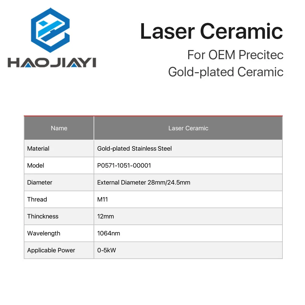 Cabeça de corte cerâmica banhada a ouro do laser, KT B2 CON P0571-1051-00001 para OEM Precitec, 28mm, 24.5mm