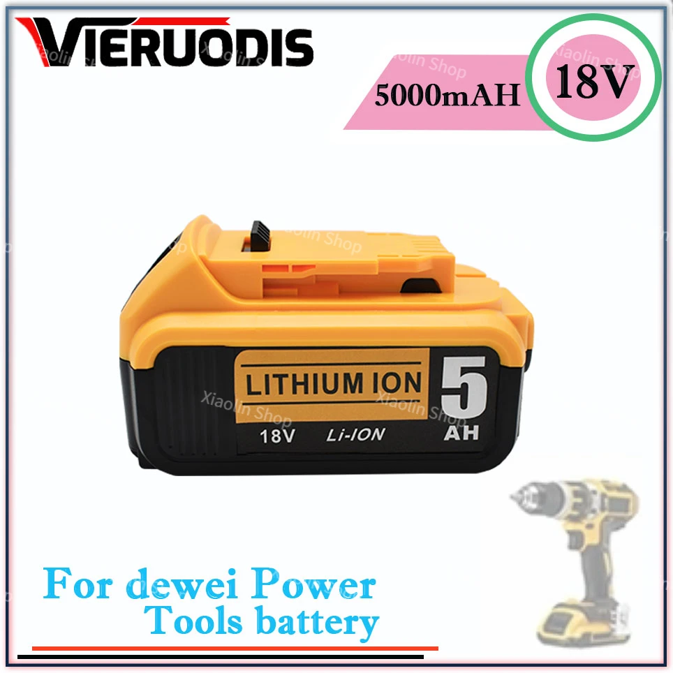 

18V 5.0Ah Lithium Battery for dewei power Tools DCB184 DCB200 rechargeable electric tool set 18V 5000mah