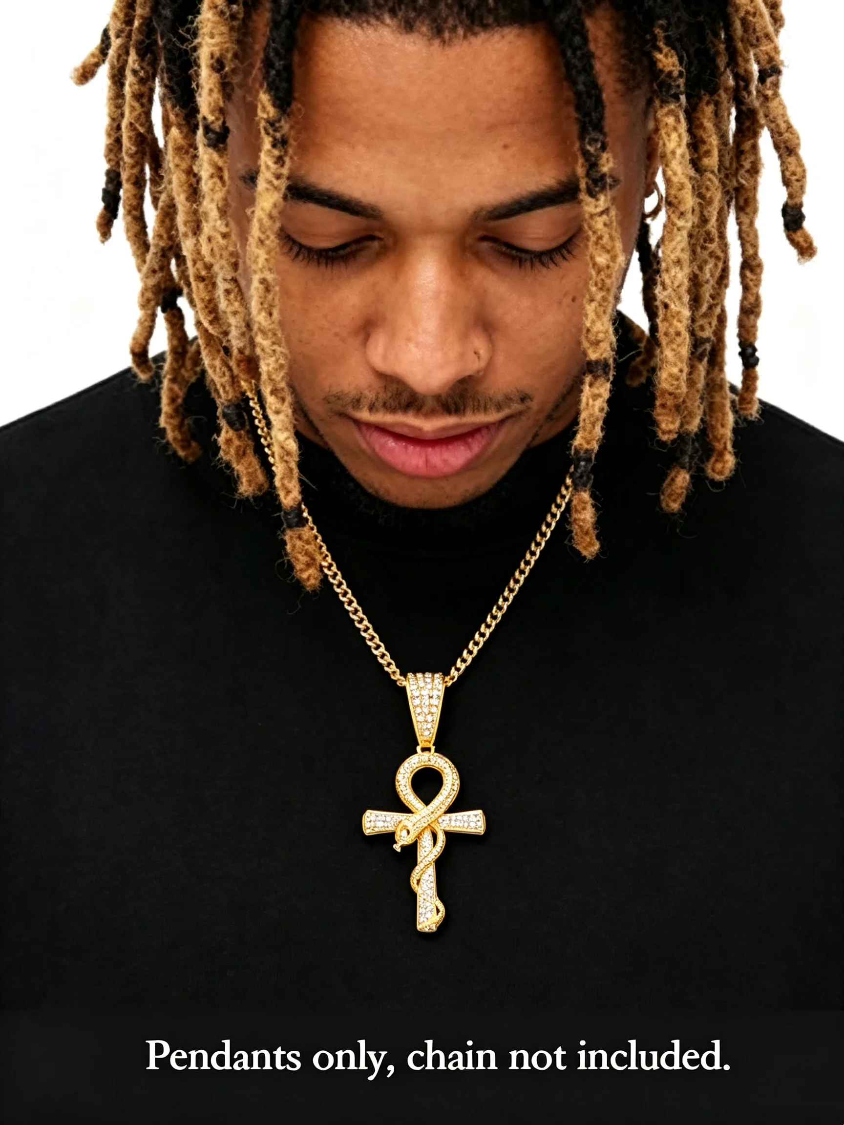 Cross Pendant Necklace Gold - Gold Snake Shape Cross Pendant Hip