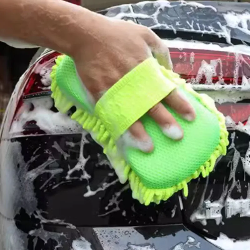 Car Cleaning Brush Cleaner Tools Chenille Large Coral Clean Car Windows Cleaning Sponge Block Cloth Towel Wash Gloves