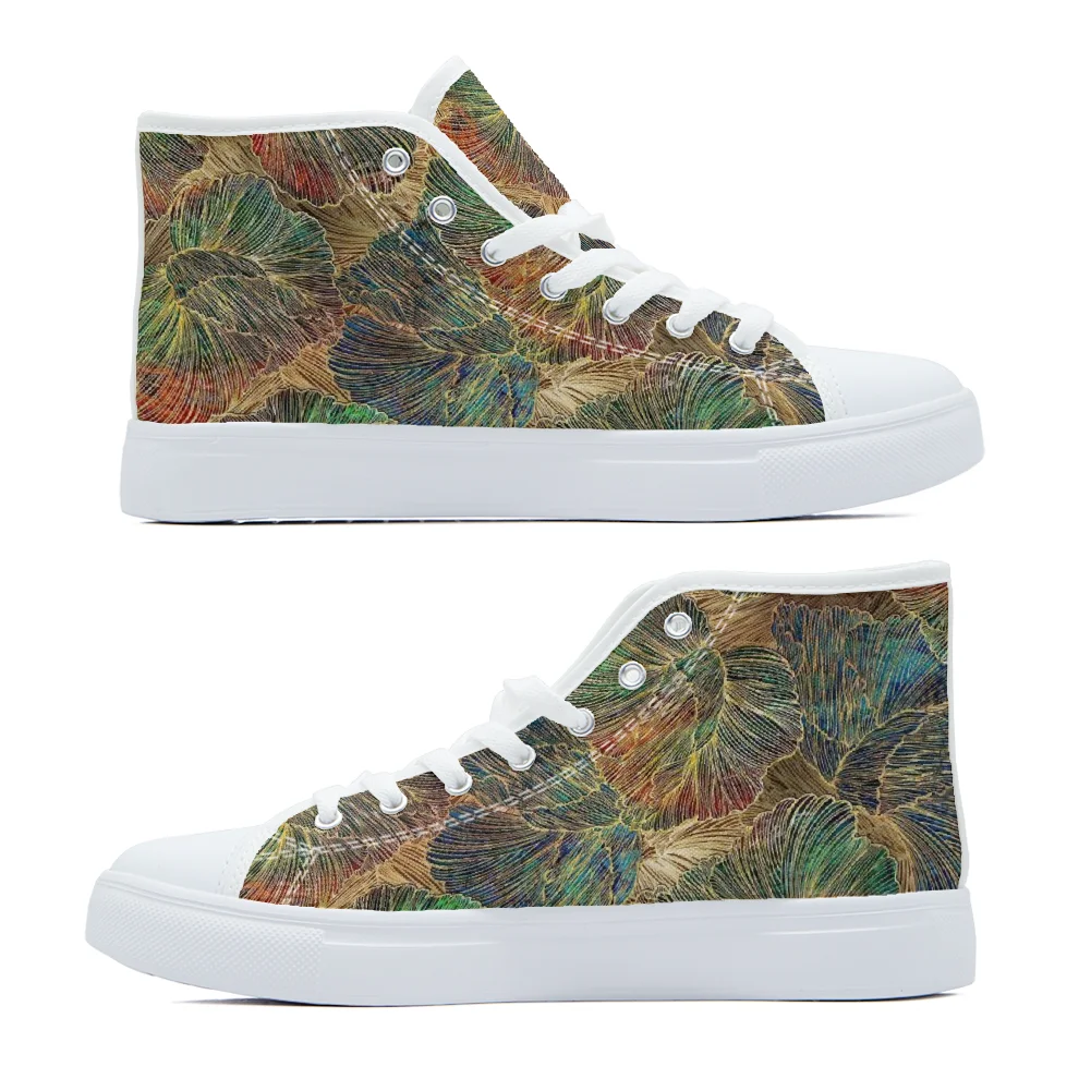 

Golden lines painting high-top canvas shoes casual fashion shoes campus sneakers for man and woman sport shoes