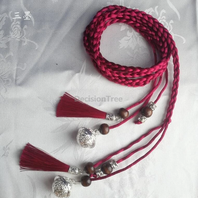 2026 ancient style hairband bell design hanfu tassel tie hair straps retro modern fashionable bow chinese hanfu accessories