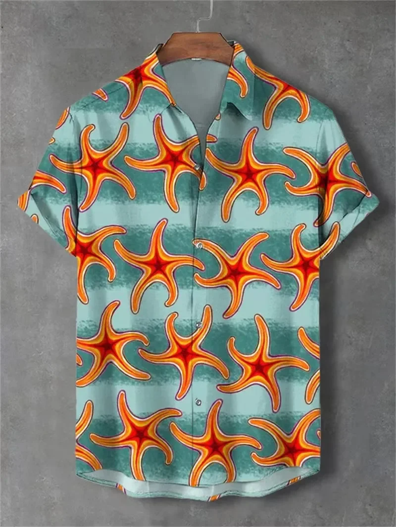 Hawaiian Shirt Men's Summer Short Sleeved Casual Street Shirt 2026 Fashionable Breathable Sunscreen Top