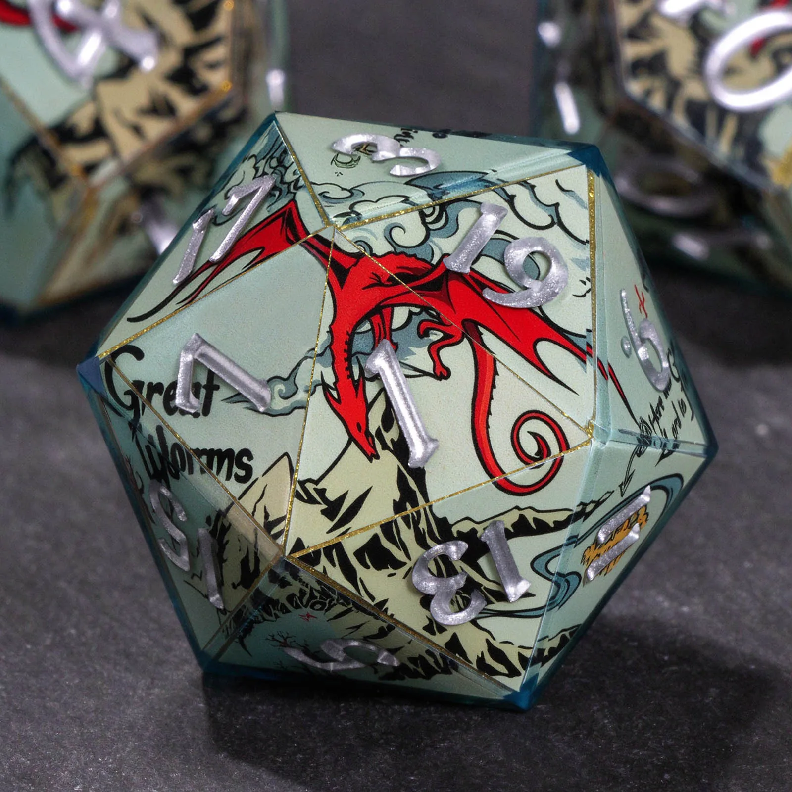Handmade DND Dice Set for Dungeons and Dragons, Polyhedral Resin Sharp Edge Role Playing Dice, D&D Dice for Collectible Gift
