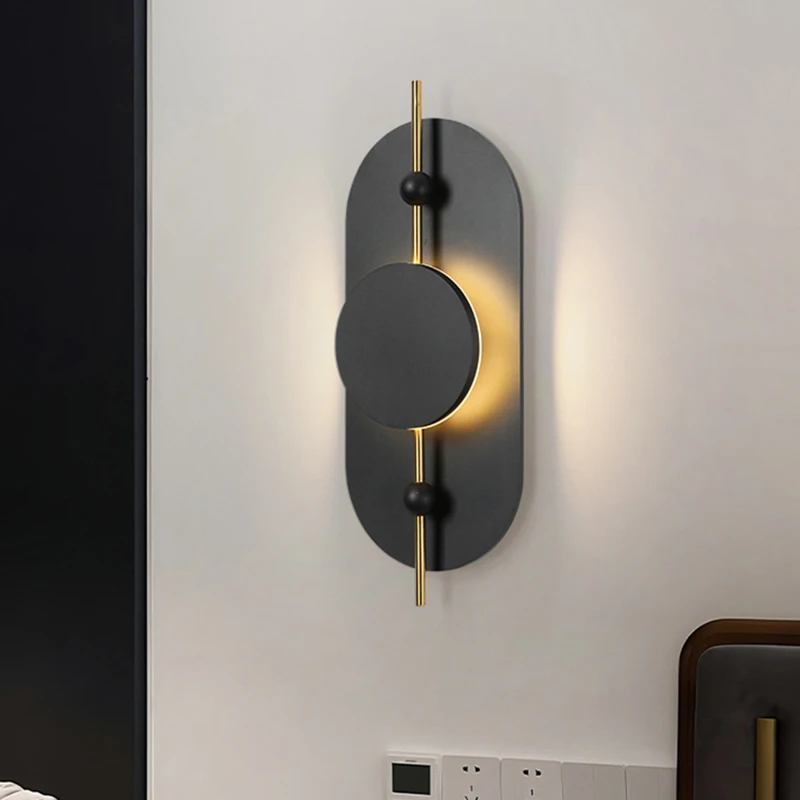 Black Wood Color Metal LED Wall Light 3 Changeable Indoor Wall Lamp Parlor Bedroom Stairs Sconce Dropshipping