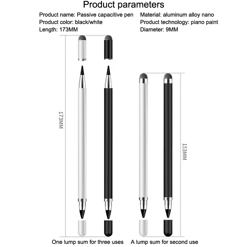 قلم لمس عالمي 3 في 1 للهواتف الذكية للكمبيوتر اللوحي قلم رصاص قلم شاشات اللمس بالسعة أقلام الرسم #6