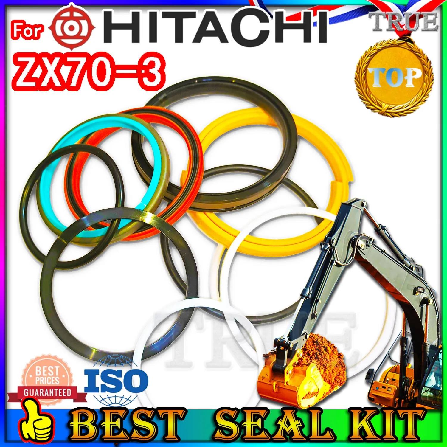 

For Hitachi ZX70-3 Oil Seal Repair Kit Boom Arm Bucket Excavator Hydraulic Cylinder Hit ZX70 3 Engine O-ring Pump Digger Adjust