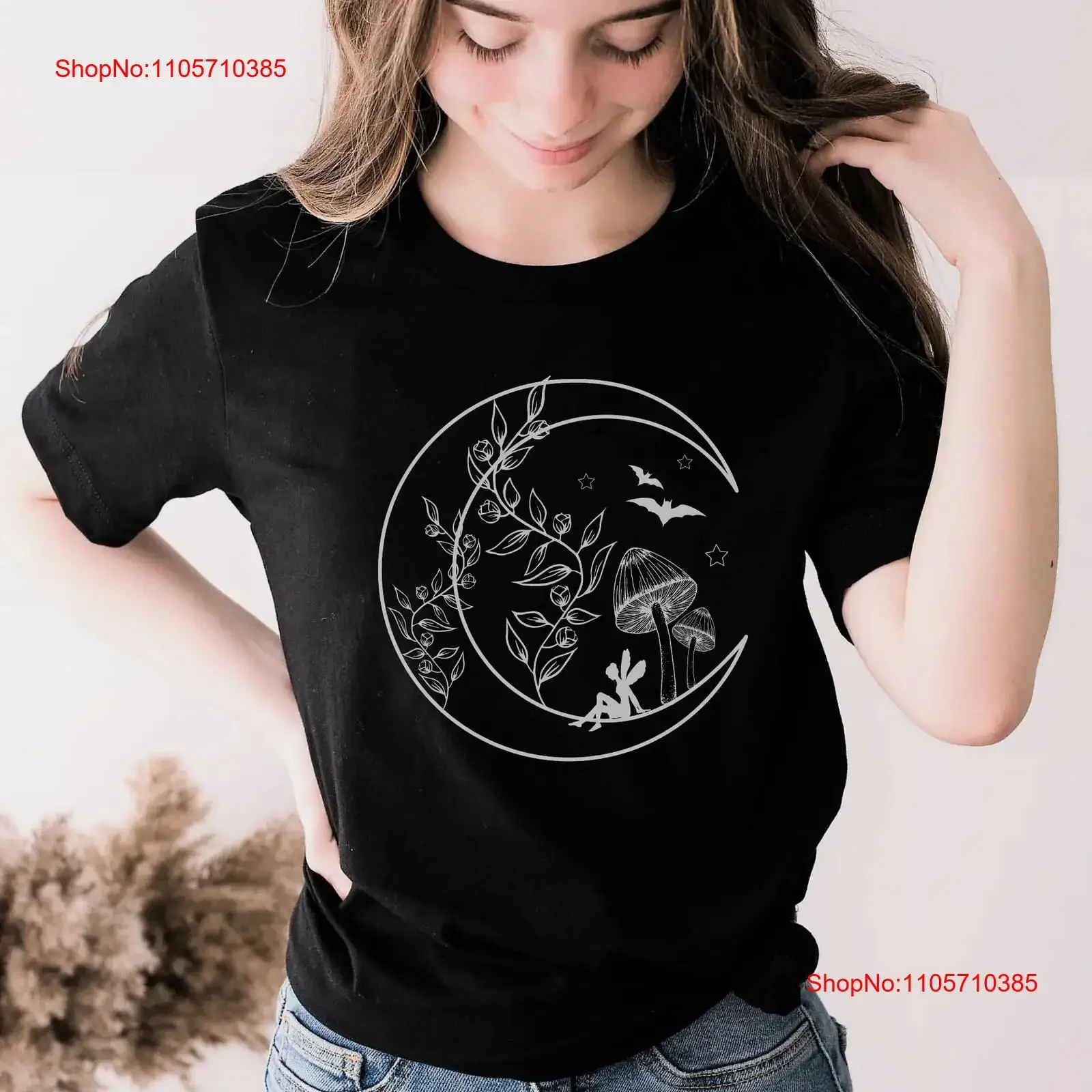 Fairycore Clothing Mushroom T Shirt Goblincore Fairy Core Moon Dark Cottagecore Witchcore Mori Kei Girl vintage Washed