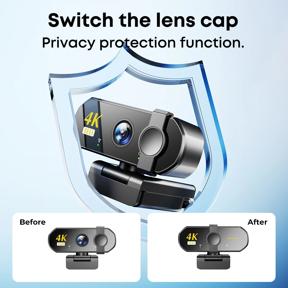 Q29 4K PC Camera with Clear Sound Pick Up Video Online Privacy Protection Upgraded Lens Dual Microphones Clear Picture