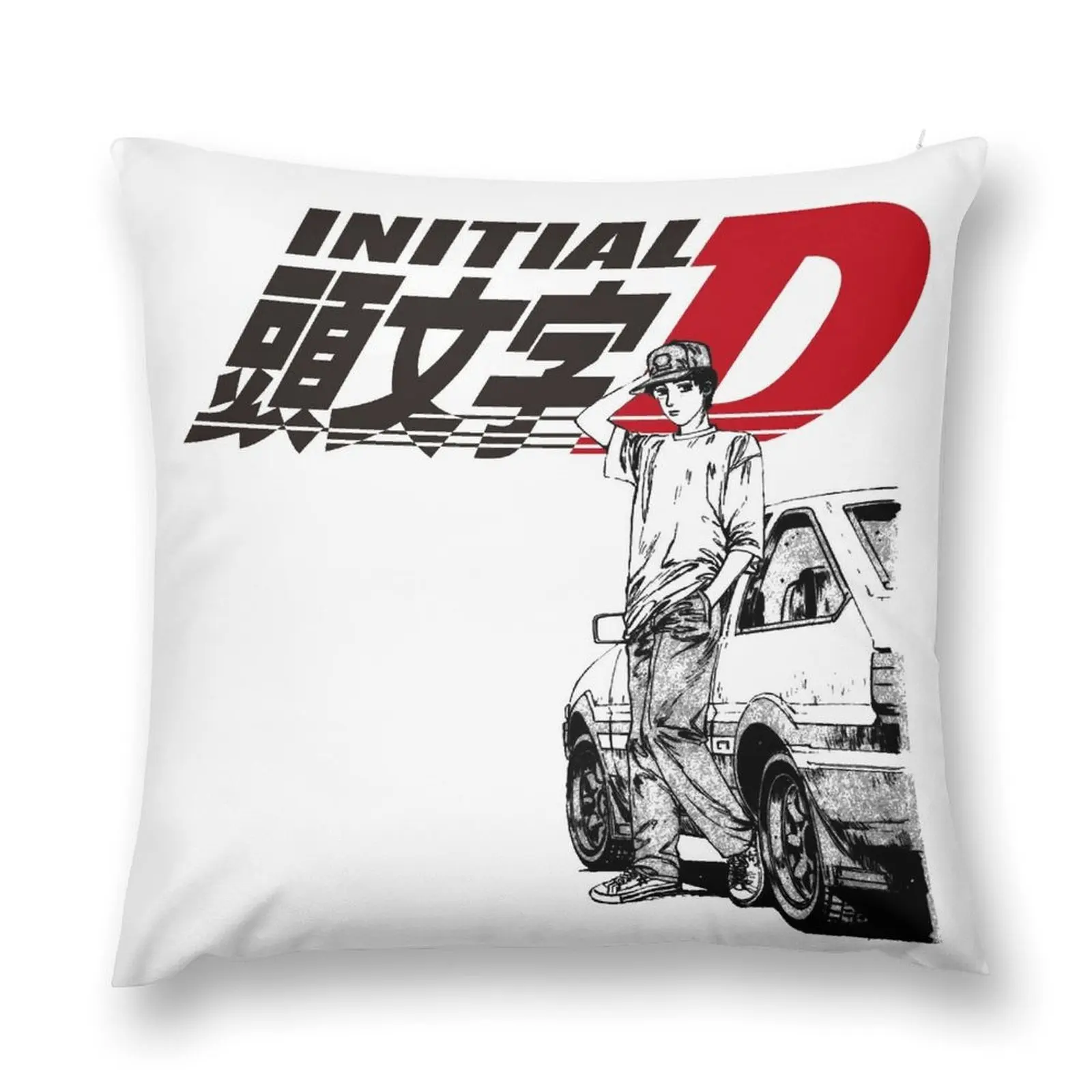 Initial D Throw Pillow pillow cover christmas Pillow Cover Luxury Cushion Cover