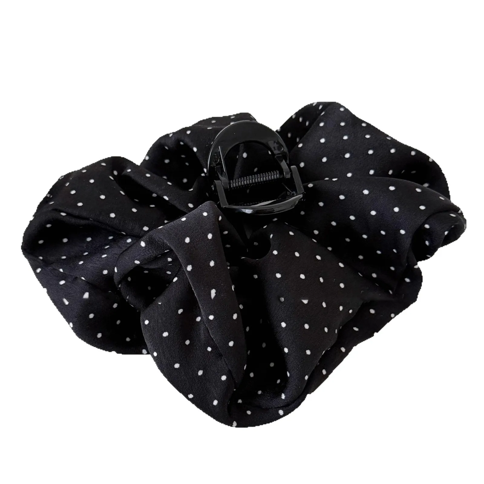 Black White Polka Dot Hair Claw for Women Back of The Head Shark Clip Korean Fashion Versatile Ponytail Clip Hair Accessories