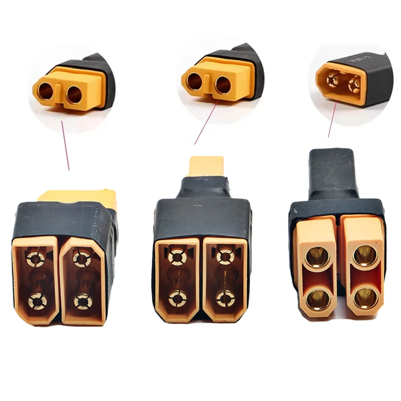 อะแดปเตอร์แปลงแบตเตอรี่ลิโพ XT90 1 ตัวเมียเป็น 2 ตัวผู้ แบบขนาน/แบบอนุกรม 3 ชิ้น สำหรับรถบังคับวิทยุและเครื่องบินบังคับ