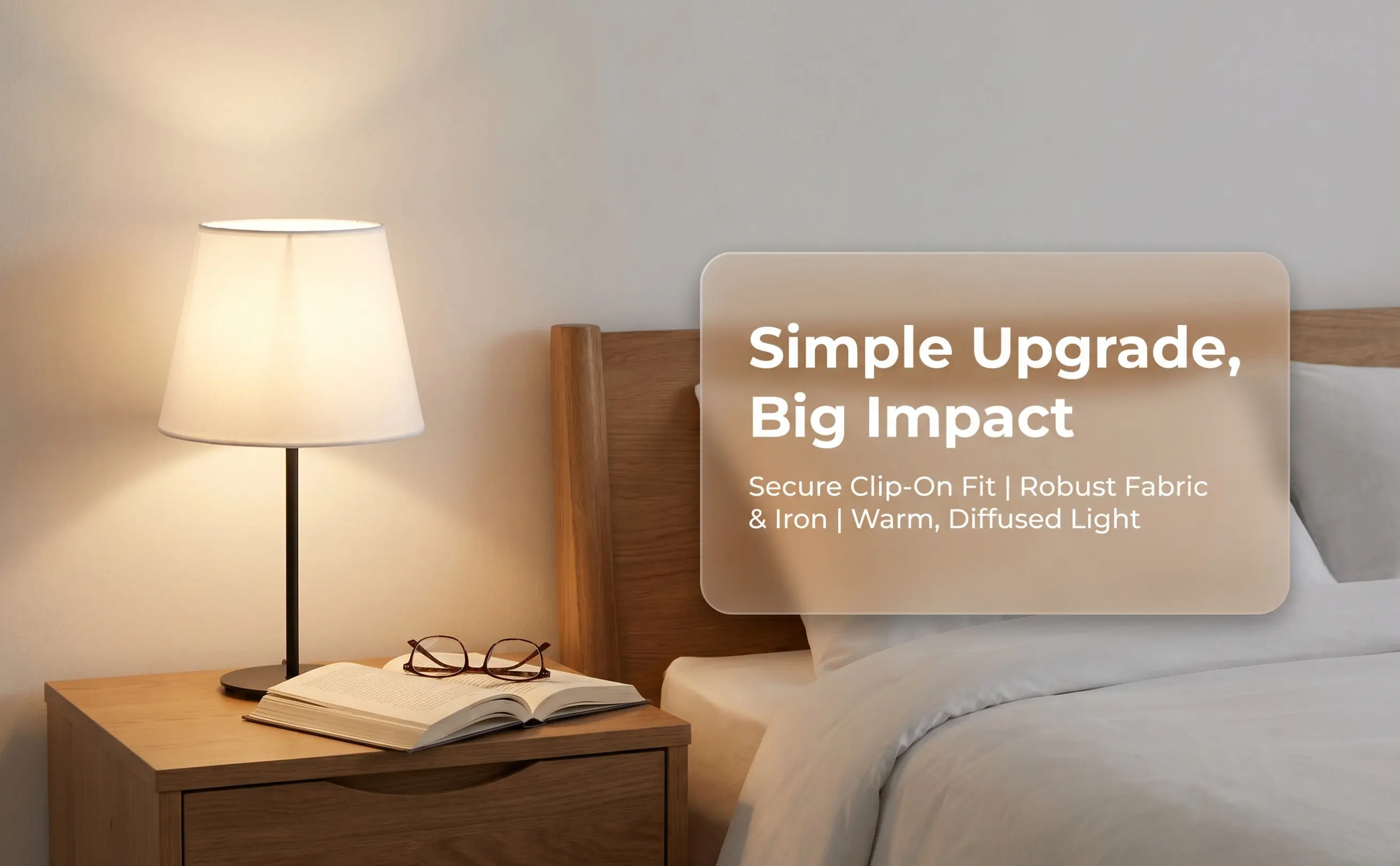 Lamp Shade Small Clip on Bulb Table Light Shade Replacement for Table Lamps Floor Lamp Modern Fabric Light Cover