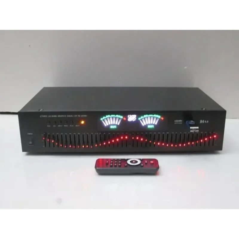 40 Segment 5.0 Lossless USB Sound Card Digital Audio Equalizer with High Mid Low Adjustment HiFi Home Spectrum Tuner