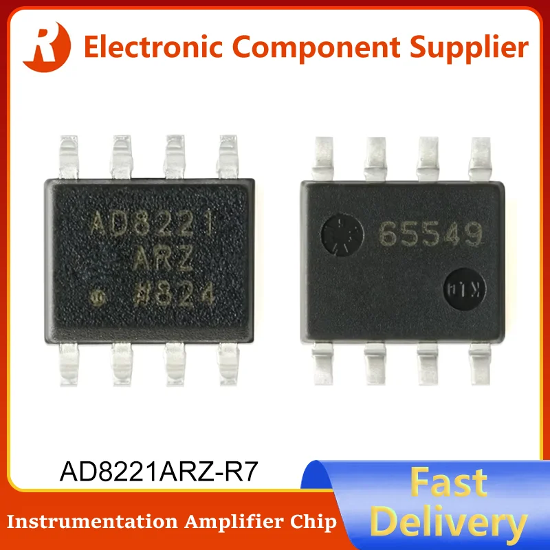 2Pcs AD8221ARZ-R7 AD8221 AD8221ARZ SOIC-8 100% Brand New Original Precision Instrumentation Amplifier IC Chip in Stock