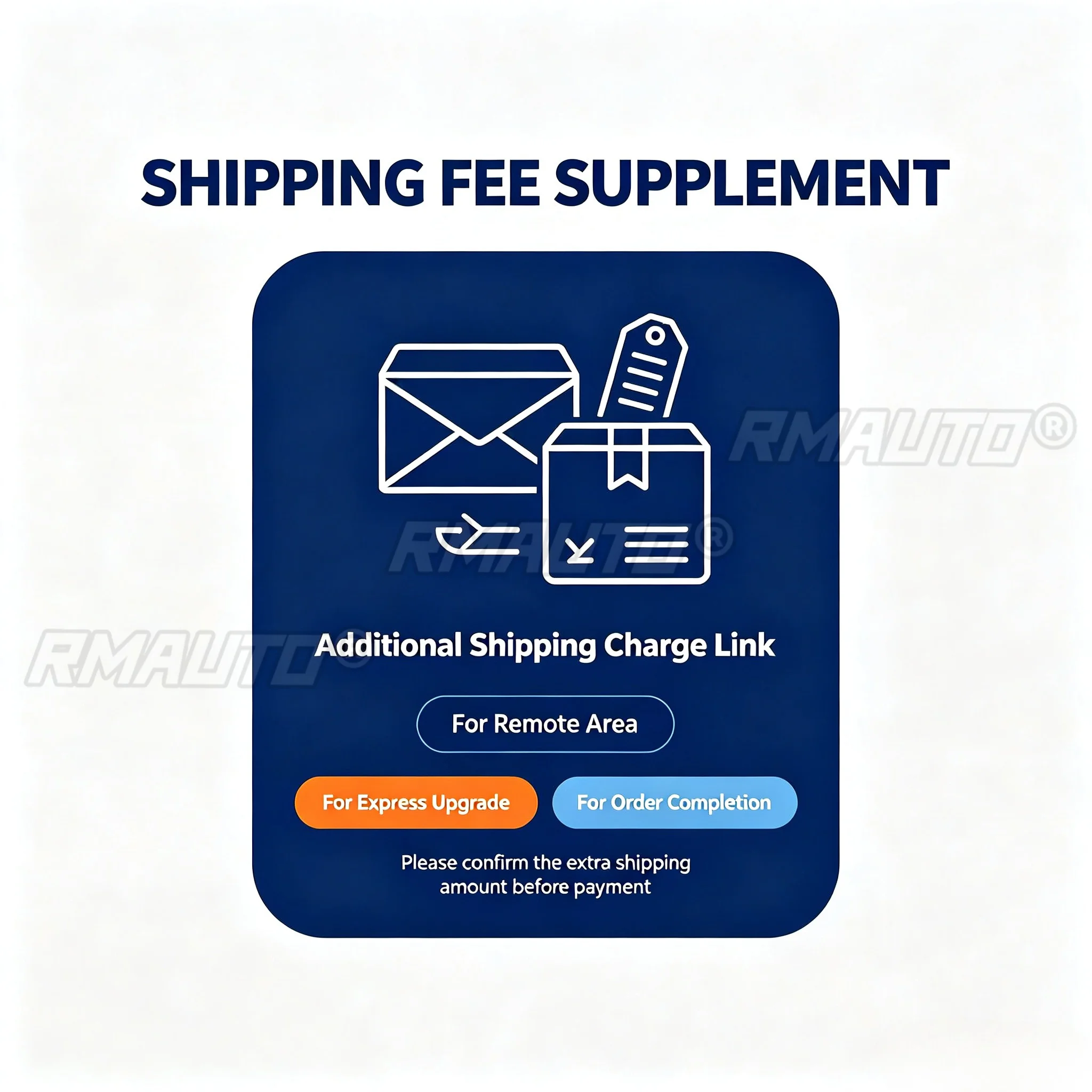 SHIPPING FEE SUPPLEMENT Additional Shipping Charge Link For Remote Area For Express Upgrade For Order Completion