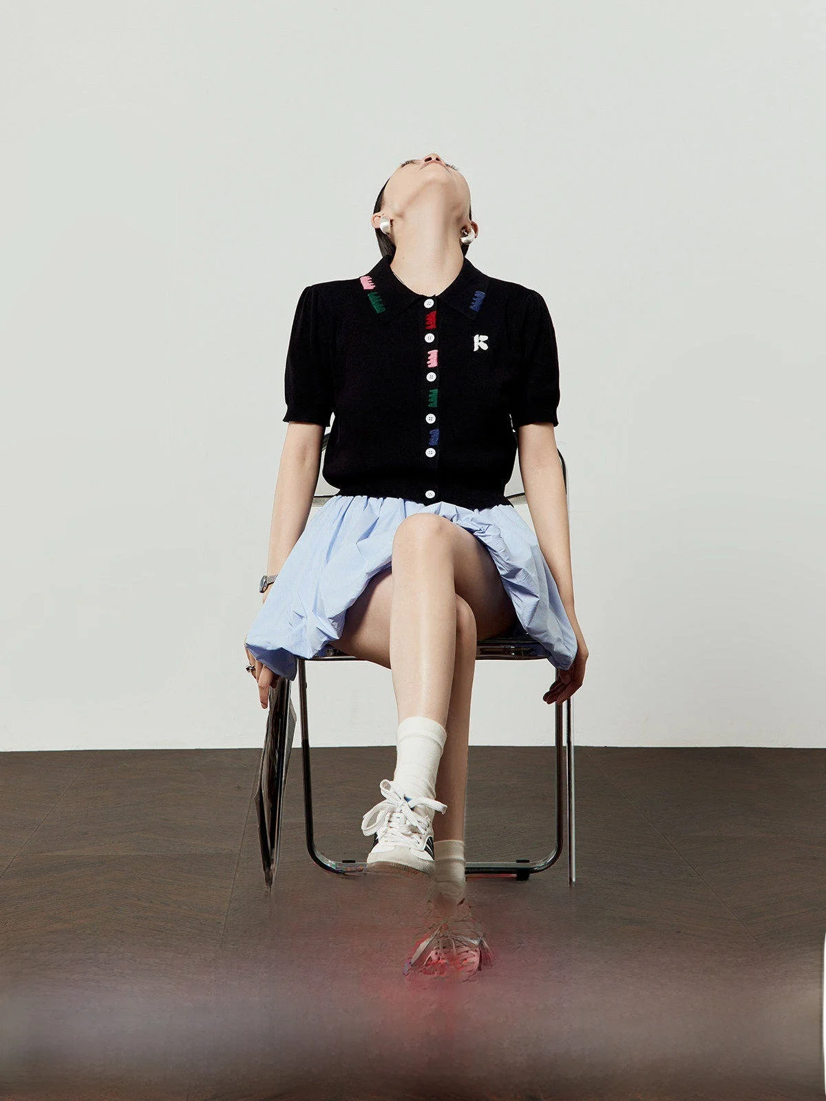 

Новый летний женский вязаный топ с отложным воротником Bla ort Casual