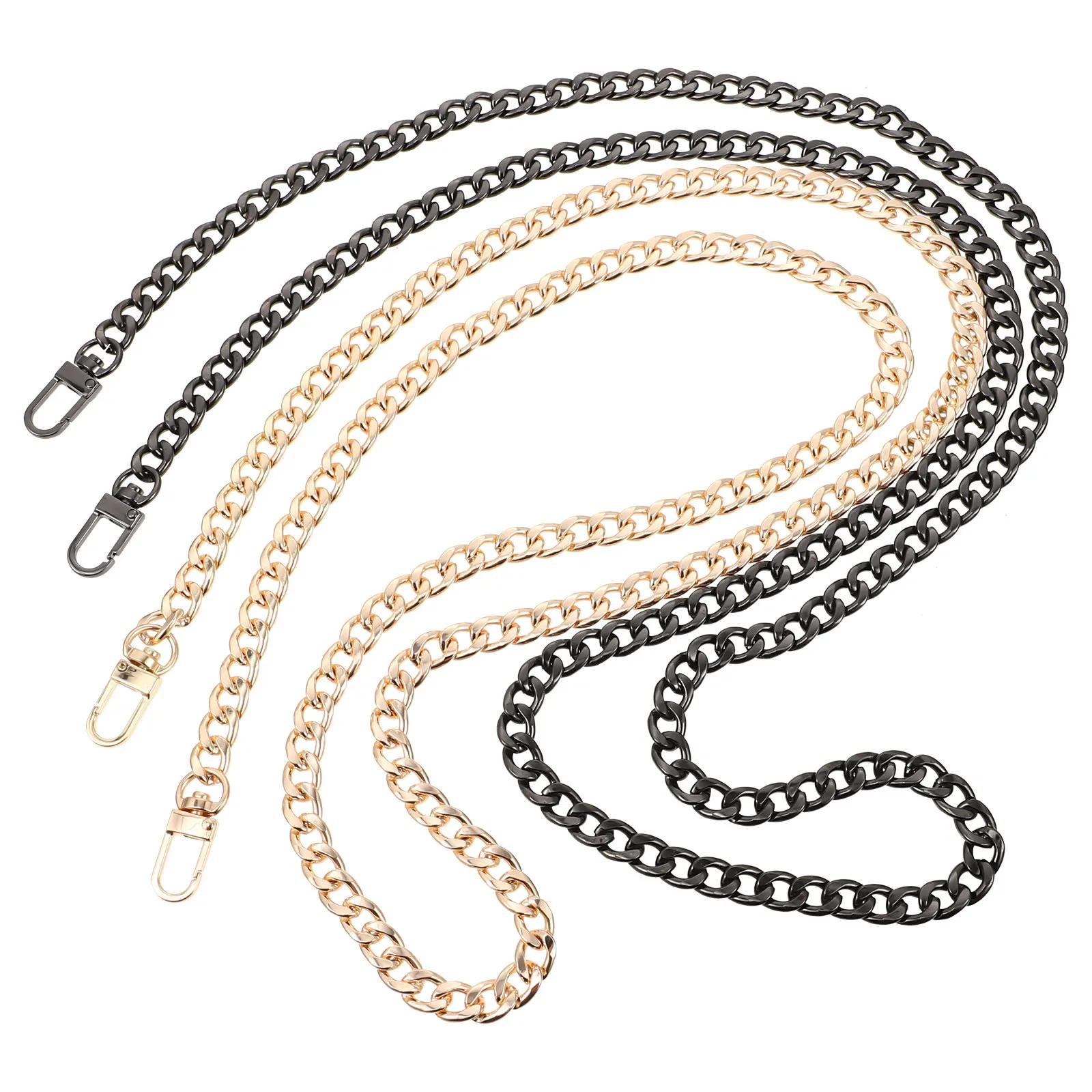 2Pcs Stylish Polished Metal Purse Chain for Bag Crossbody Handbag Clutch Wallet Replacement Strap Versatile Elegant Chic