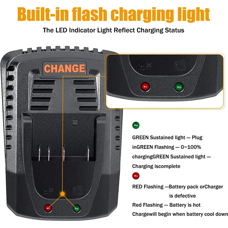 

ABAC-Battery Charger For 18V 14.4V Tool Batterys Charging BAT609 BAT609G BAT618 BAT618G AL1860CV 1814 2A Current