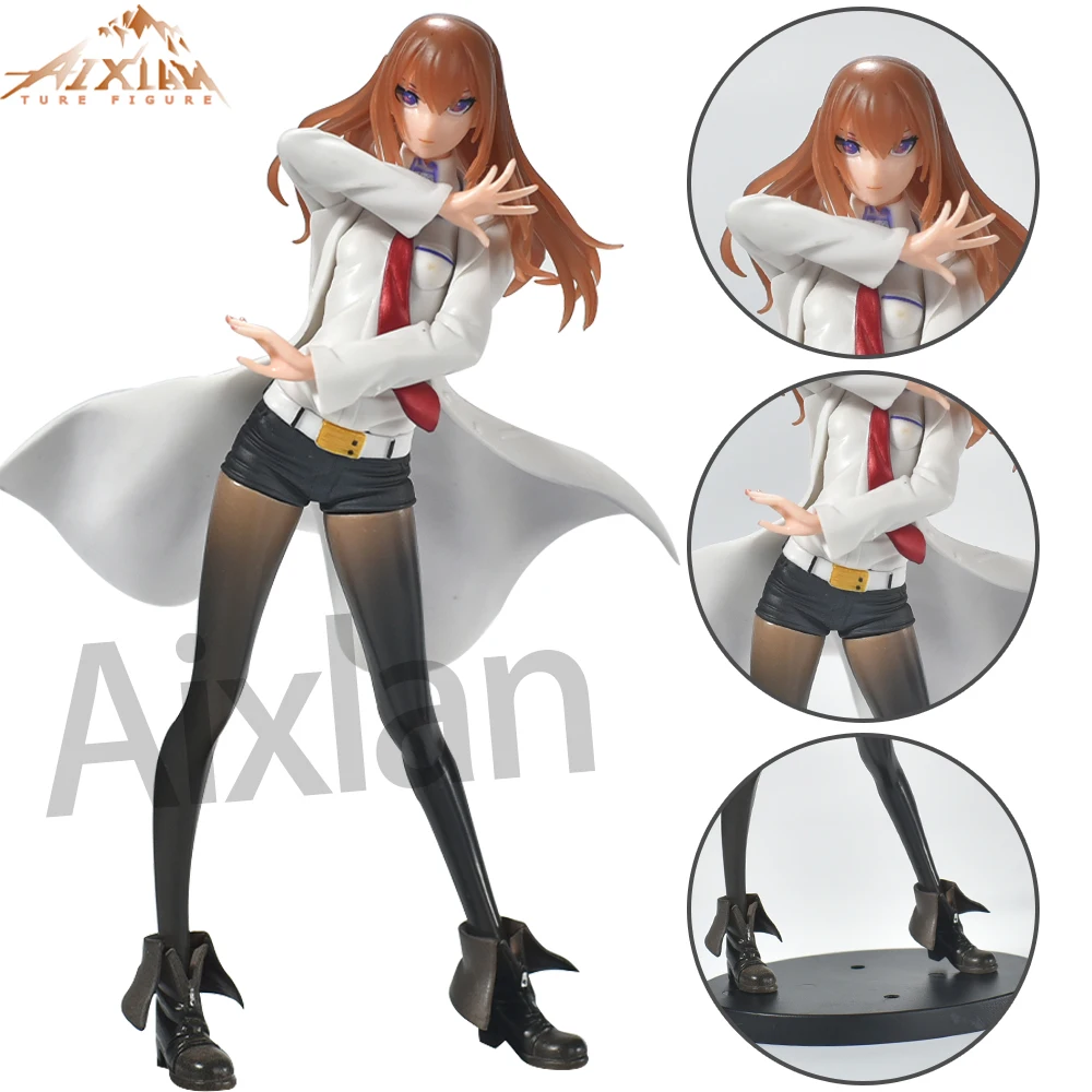 22 cm Steins Gate Figuur Makise Kurisu Super Cool Girl Ver PVC Action Figure Collectible Model Toys Kid Gift