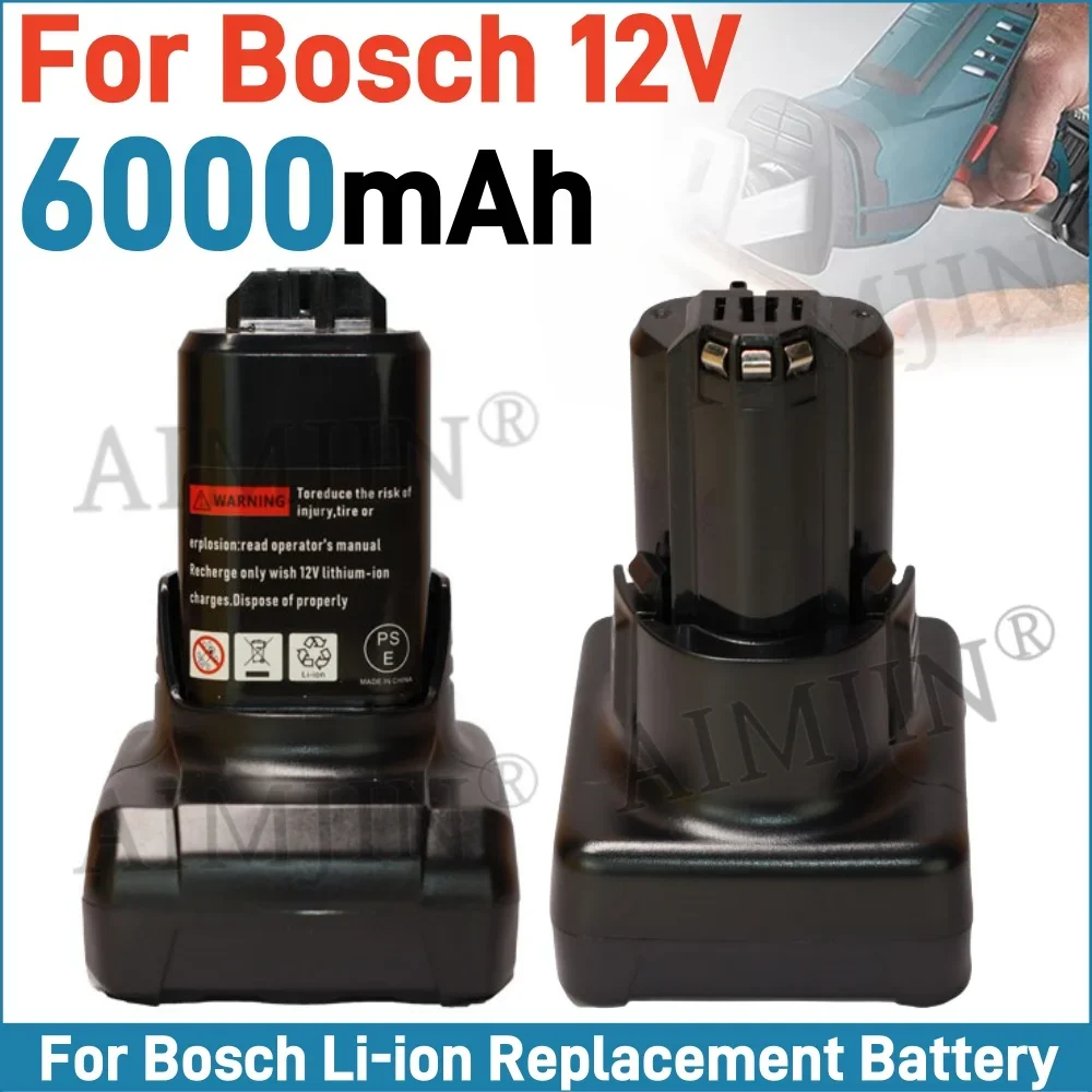 

100% New For Bosch 12V 6.0AH Li-ion Replacement Battery BAT420 BAT411A BAT412A GBA 1Cordless Power Tools for Bosch 12V