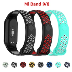 Silicone Bracelet for Xiaomi Mi Band 8/9 Strap Sport Watch Band Correa for Miband 8 for Mi Band 8 Wrist Straps Replacement Bands