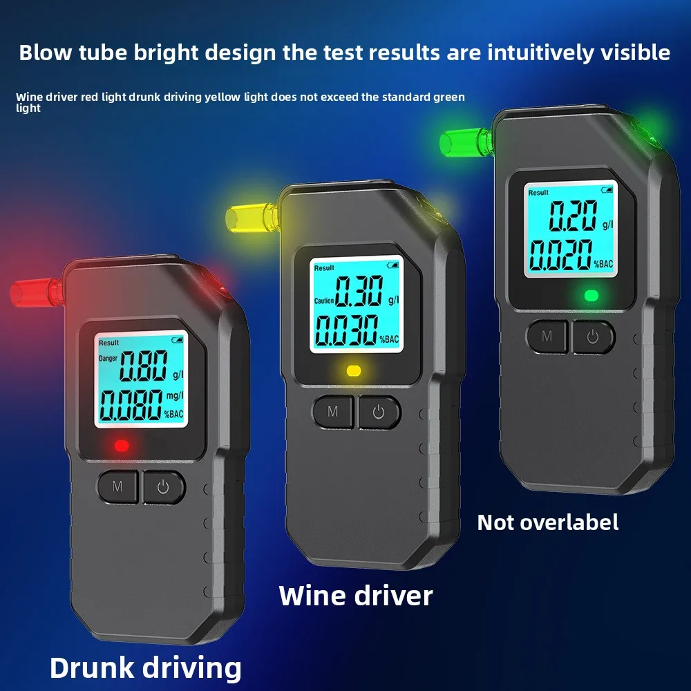 High-Precision Portable Breathalyzer New Car-Mounted Breath Alcohol Test Device for Drunk Driving Detection Alcootests