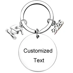 Personalized Custom Keychain Class of 2025 Graduation Key chain - Senior 2026 Graduation Gifts for Her/Him, Inspirational Gifts