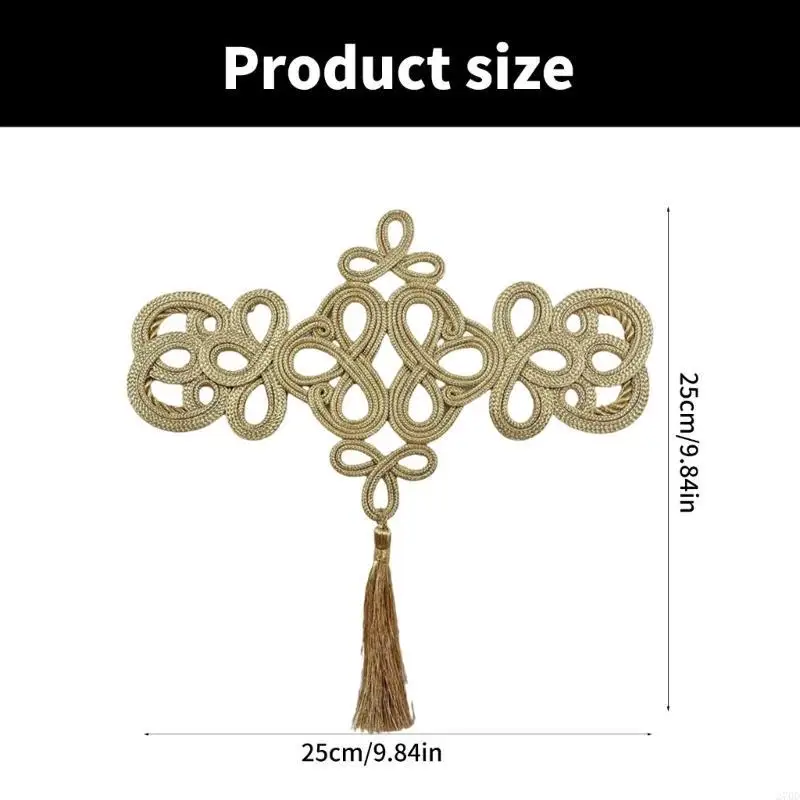 270D Handmade Gold Threads Flower Tassels Chinese Knot Tassels Sewing Charms Tassels for Home and Wedding Celebrations