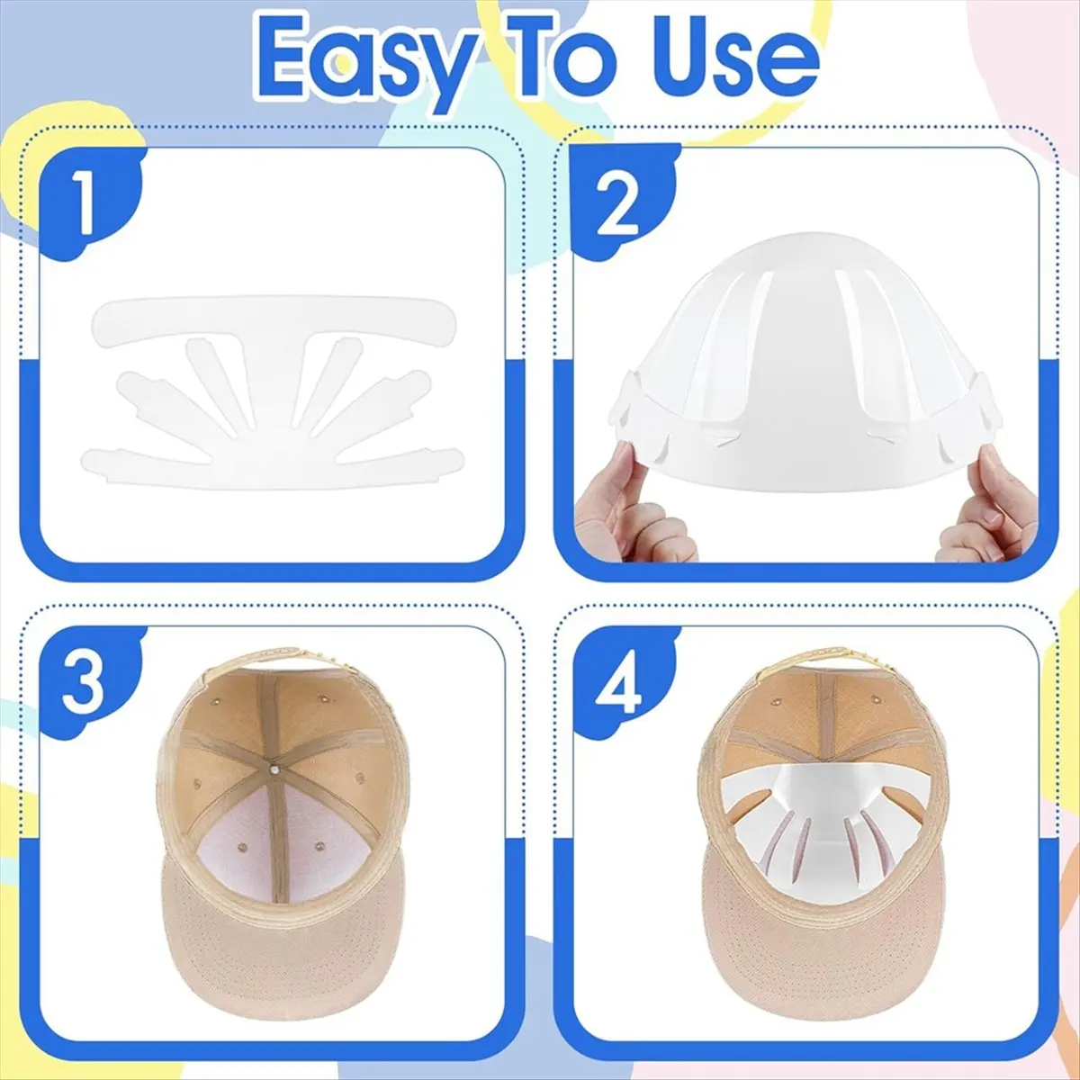 Plastic Hat Rack,10Pcs Hat Shaper for Baseball Caps Insert Bump Caps Washer Inserts Shapers for Baseball Cap &LICG