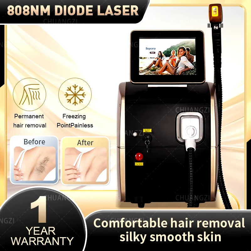 

Professional Ice Titanium 3 Wavelength 808nm Diode Laser 808 Hair Removal Machine 808 Removal Machin Salon or Home Use Remover