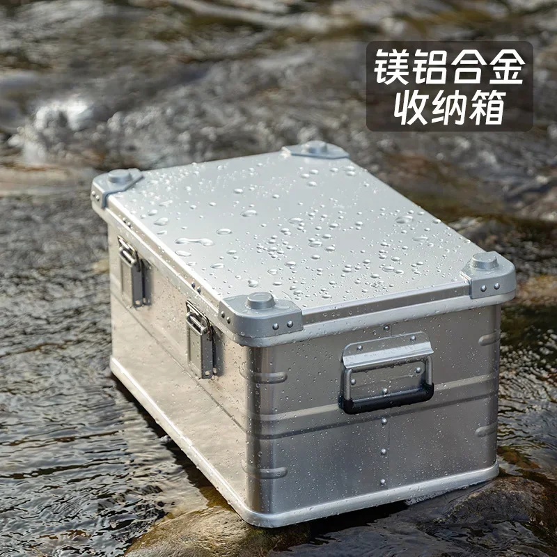 Factory storage box Aluminum alloy camping self-driving tour Portable clamshell storage Household dust protection