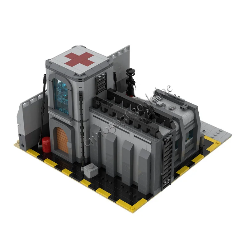 1068개 조각 하우스 스트리트 SW 베이스 3 병원 MOC 맞춤형 모듈식 블록 인기 창의적 디자인 DIY 휴일 장난감 선물