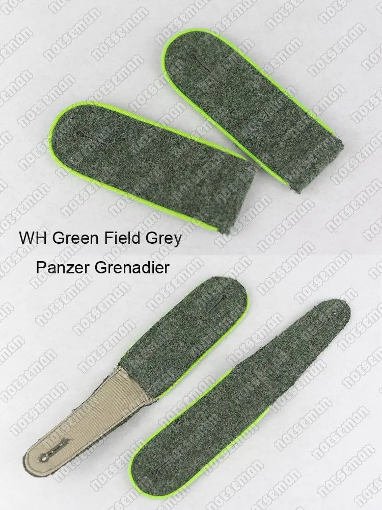 Reproduction Cosplay German WH Shoulder Straps in Green Field Grey in Pair Reenactment Nordland 1944