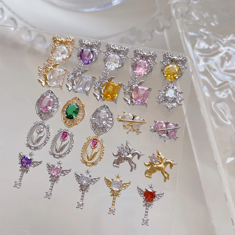 5 adet yeni tırnak sanat aksesuarları zirkon aşk yay melek kanatları kelebek kaya şeker elmas popüler tırnak dekorasyon