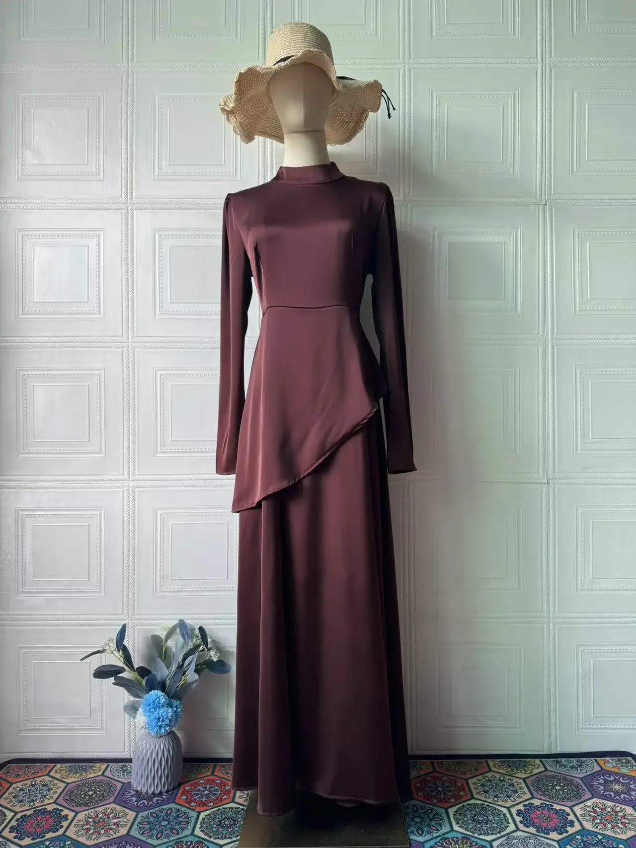 

Мусульманское платье Абая Женские скромные платья Дубай Джалабия на шнуровке Абая Кафтан Ислам Марокко Vestidos Арабский длинный халат Рамадан 2026