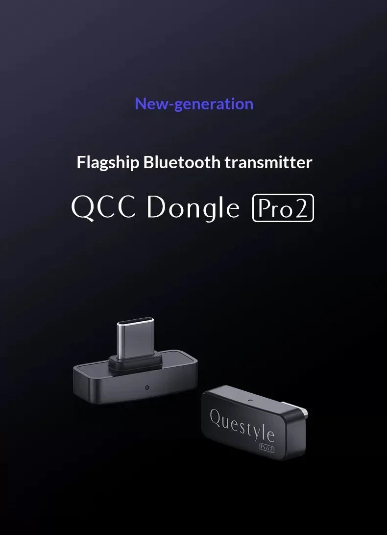 Questyle QCC Dongle Pro2 Bluetooth Audio Transmitter USB-C Bluetooth 6.1 LDAC LHDC LE Audio Auracast Wireless Adapter