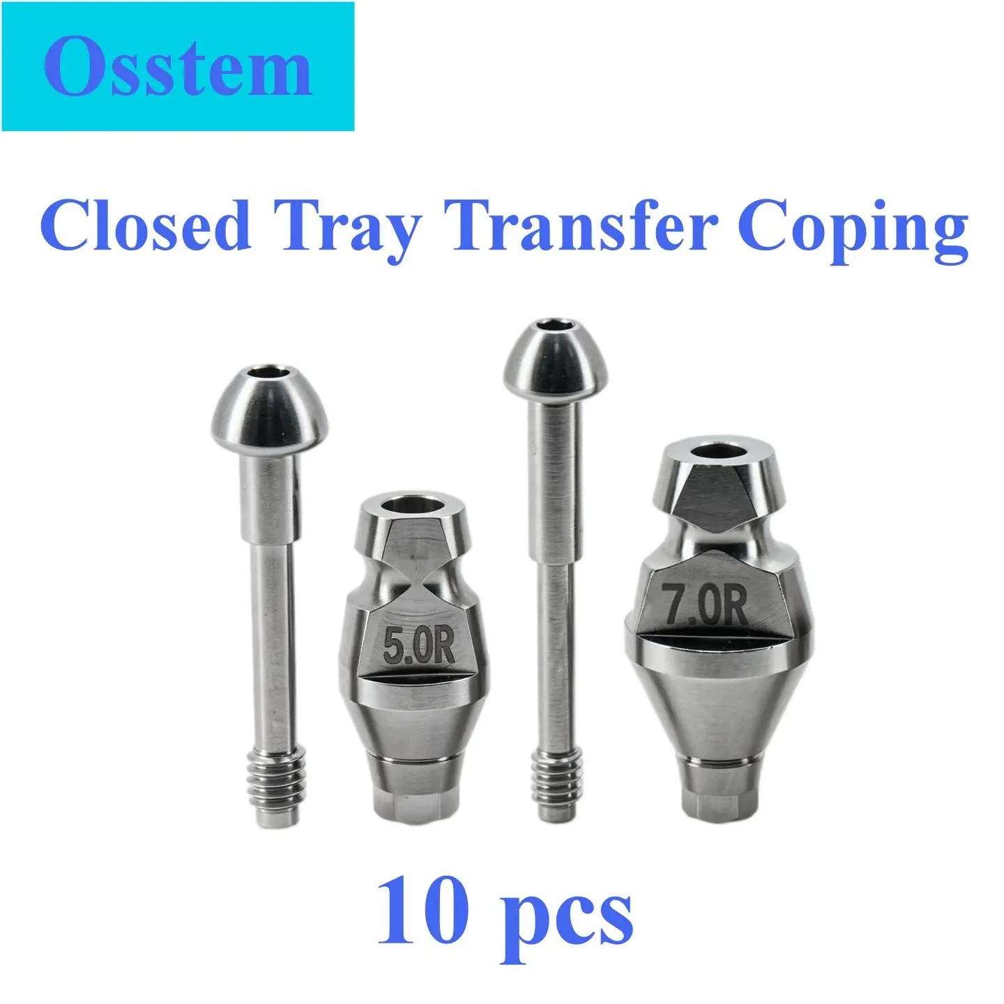 10Pcs Dental Closed Tray Transfer Posts Compatible With Osstem Fixtures Indirect Impression Hex Screws Prosthetic Hardware Tools