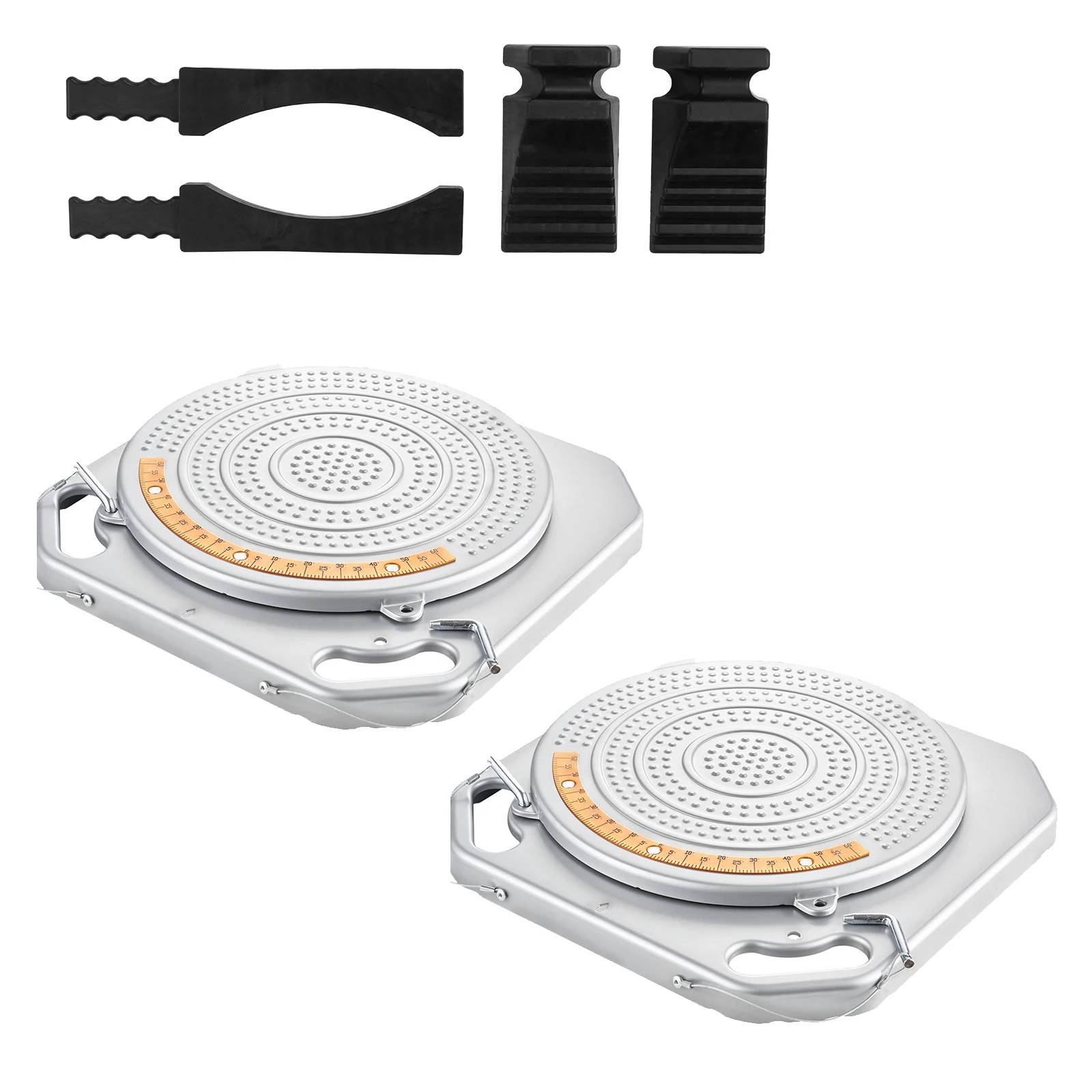SucceBuy Wheel Alignment Turn Plates 2 PCS 2T per Plate Brass Dial Measurements 360° Rotate with Bridge Thrust Block for Car SUV