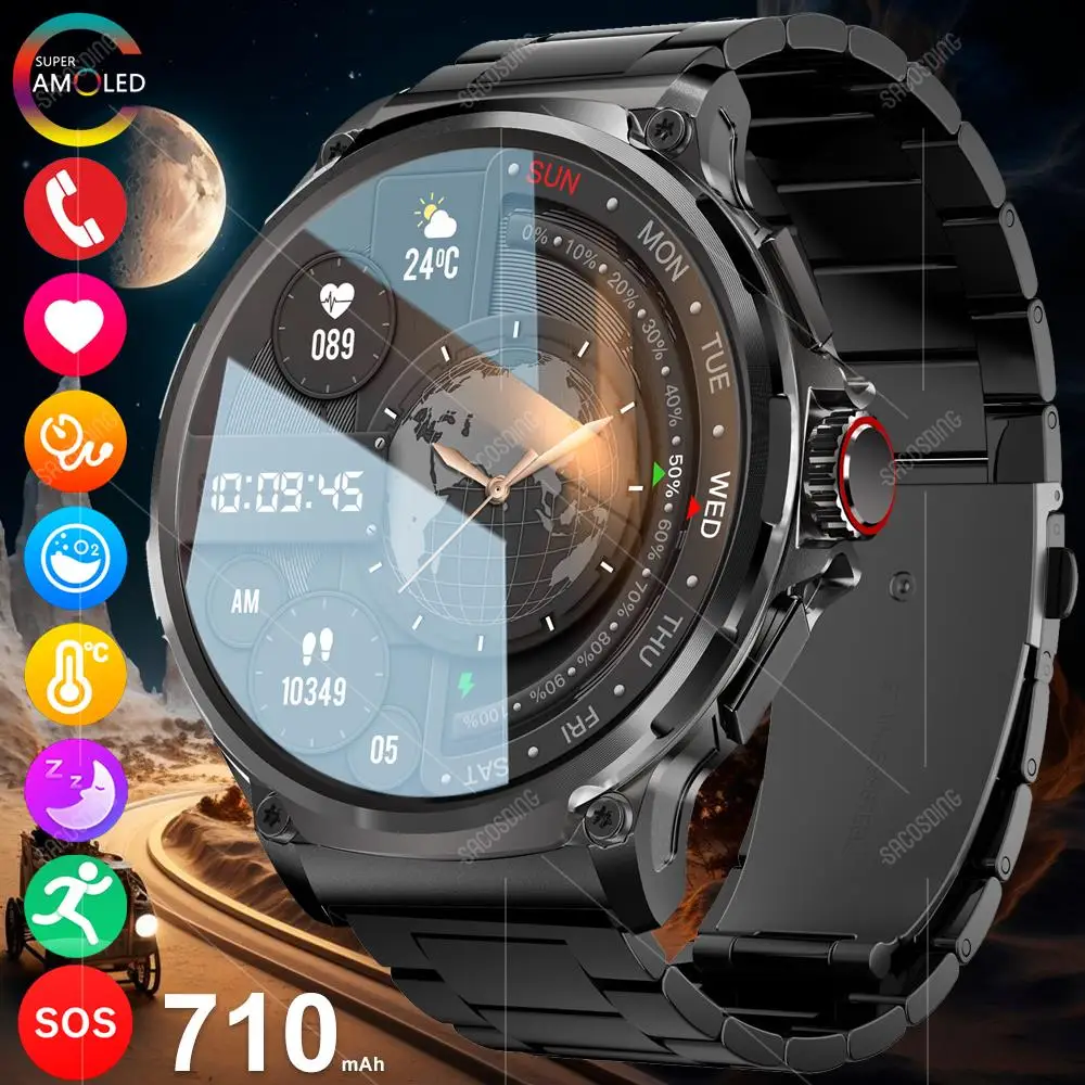 1.85" Screen Outdoor Sports Wrist Watches Smart Watch for Men Women 710mAh Smartwatch Heart Rate Fitness Bracelet Wristwatch