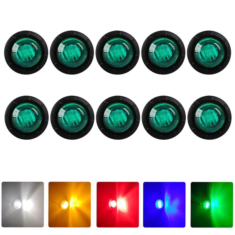 

10pcs Truck Trailer Side Marker Indicators Light Car Signal Brake Rear Warning Tail Light LED 12V 24V Warning Lamp White Yellow